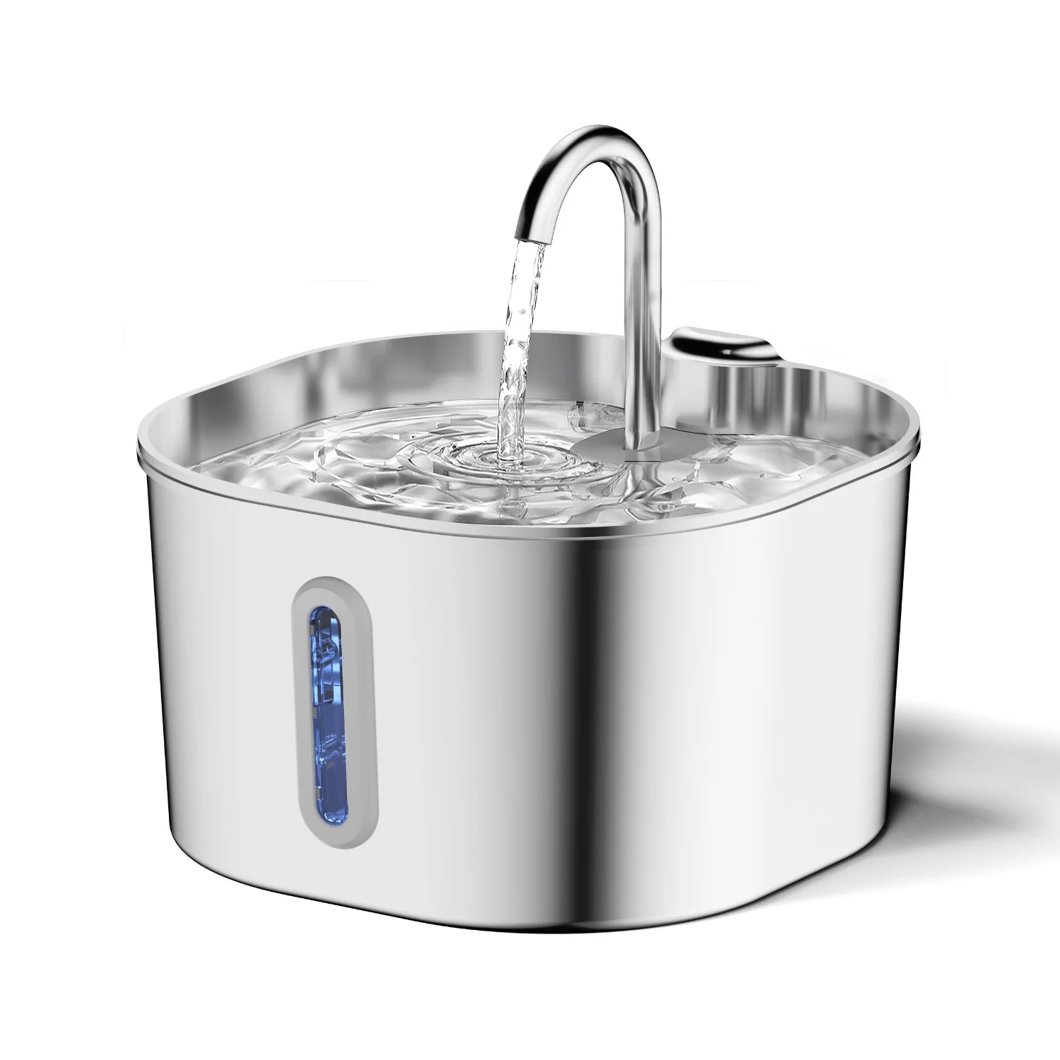 Stainless Steel Pet Water Fountain – Filtered & Ultra-Quiet