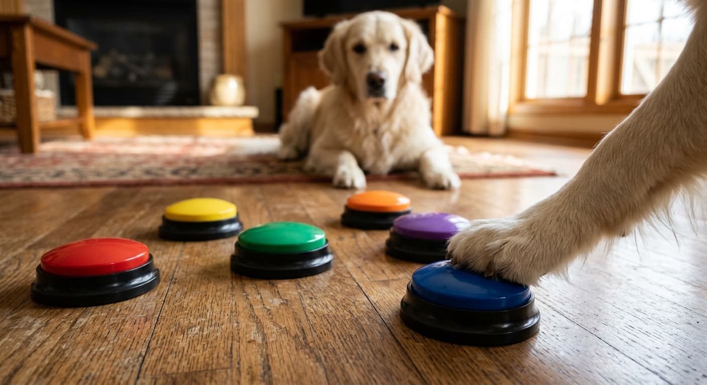 Recordable Dog Talking Button - Choose Your Color
