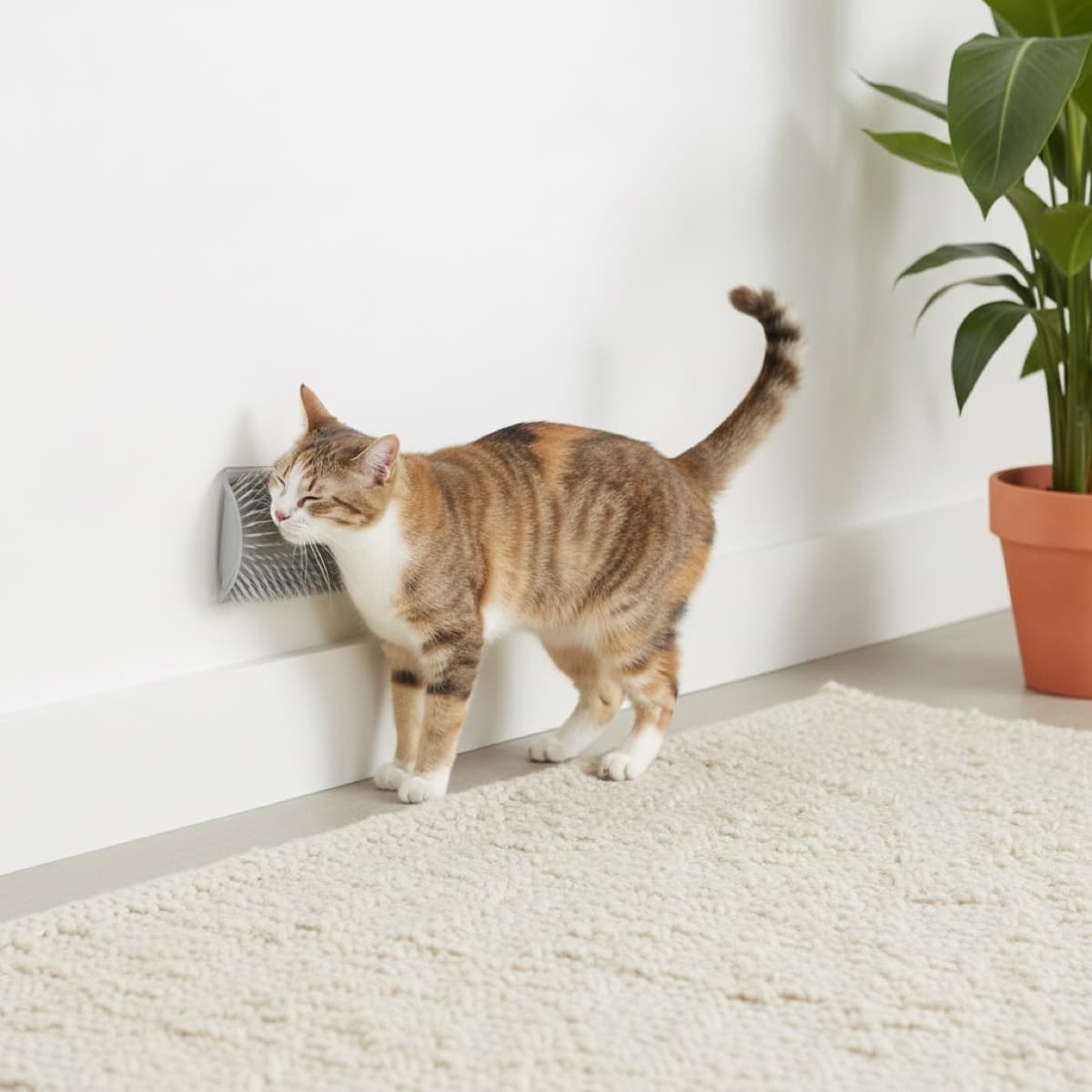 Cat Corner Self-Groomer - Wall-Mounted Massage & Deshedding Brush - view 2