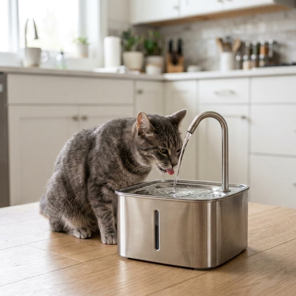 Stainless Steel Pet Water Fountain - Filtered & Ultra-Quiet - view 3