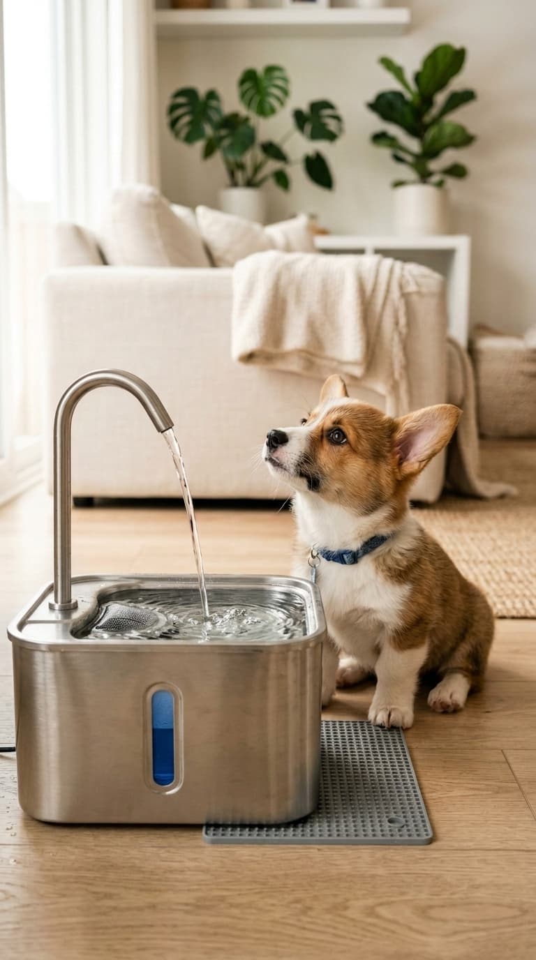Stainless Steel Pet Water Fountain - Filtered & Ultra-Quiet - view 6